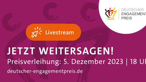 Preisverleihung Deutscher Engagementpreis 2023 Preisverleihung 2023 bürgerschaftliches Engagement in Deutschland